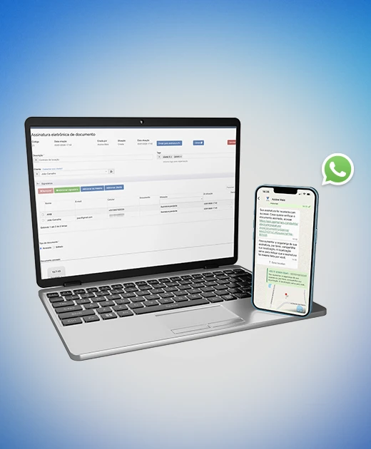 Sistema de assinatura com validade jurídica por email e whatsapp - Assine Mais